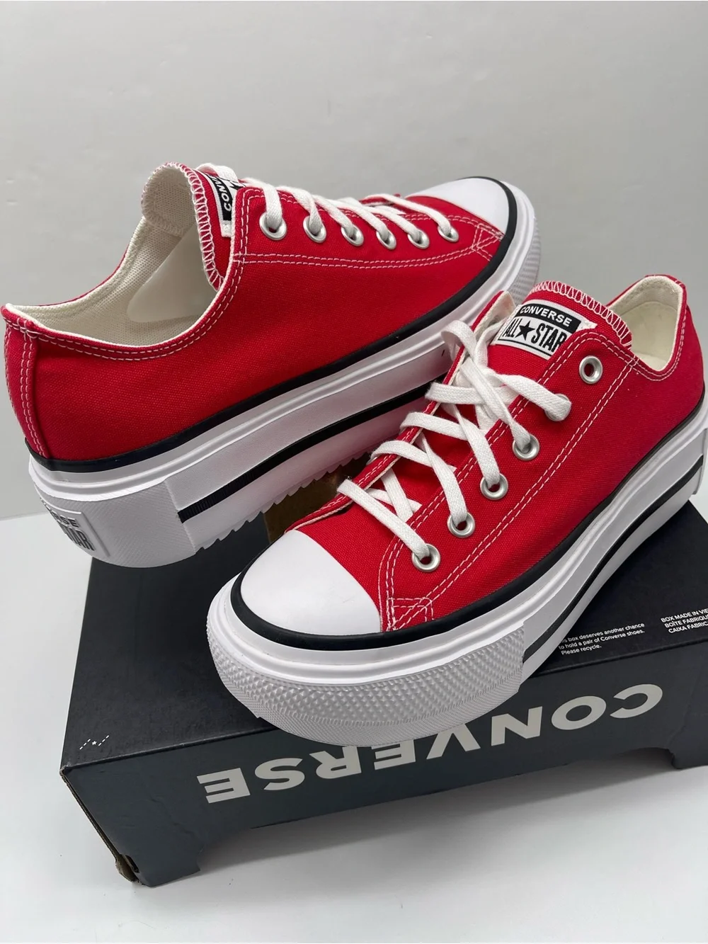 Converse WMNS CTAS LIFT DOUBLE STACK OX
RED/BLACK/WHITE Platform Sneakers - Picture 9 of 16